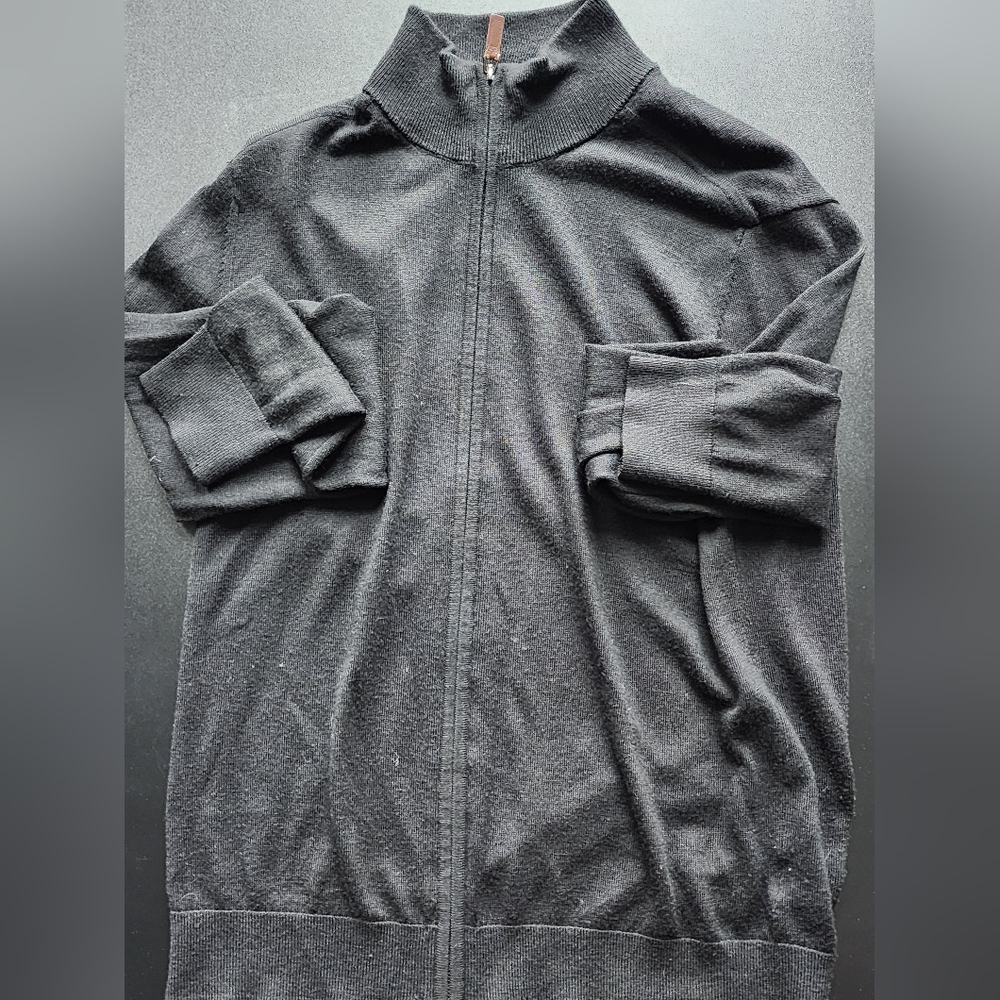Banana Republic Factory Men's Merino Wool Sweater Jacket in Black, Large